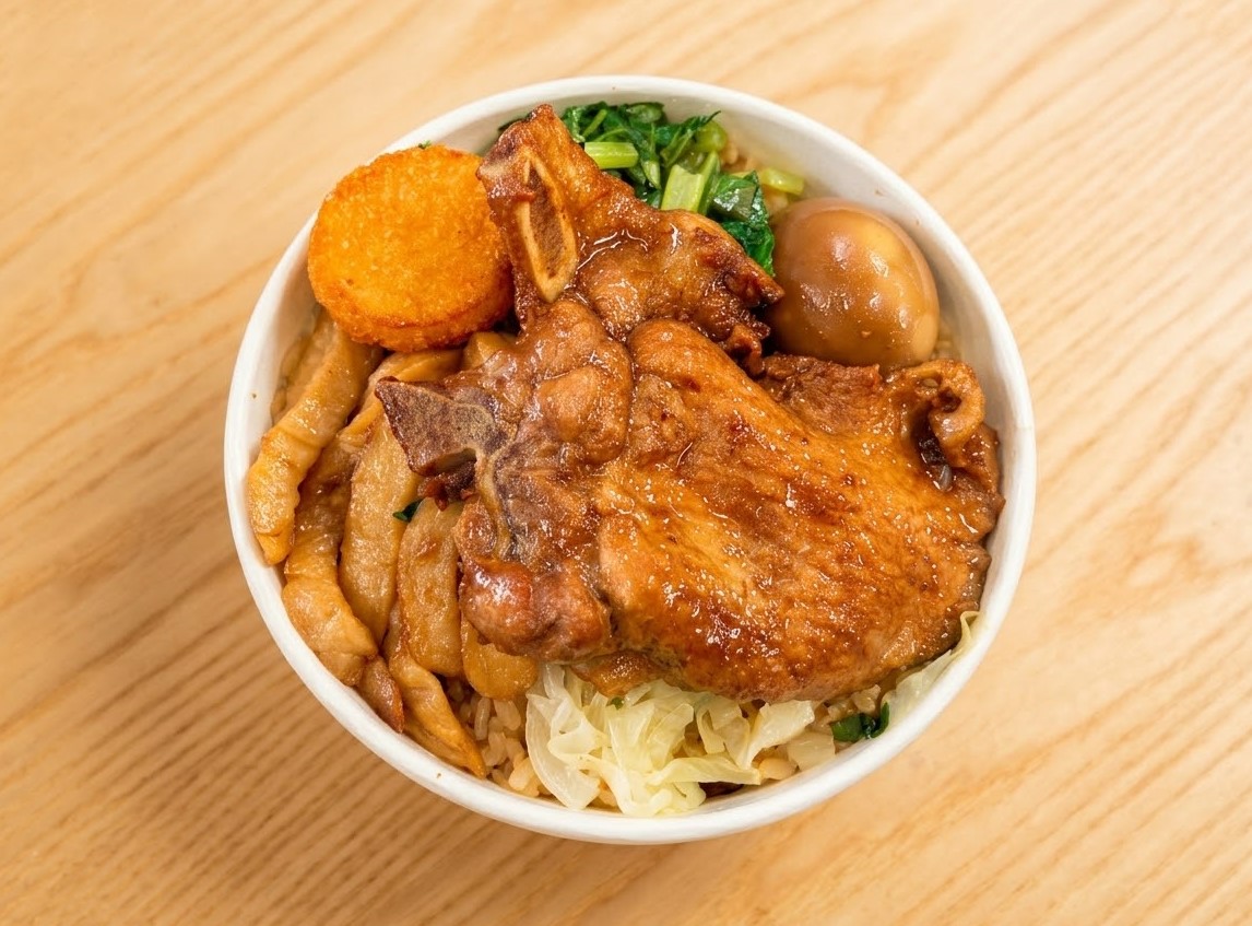 懷舊排骨菜飯(圓盒)
