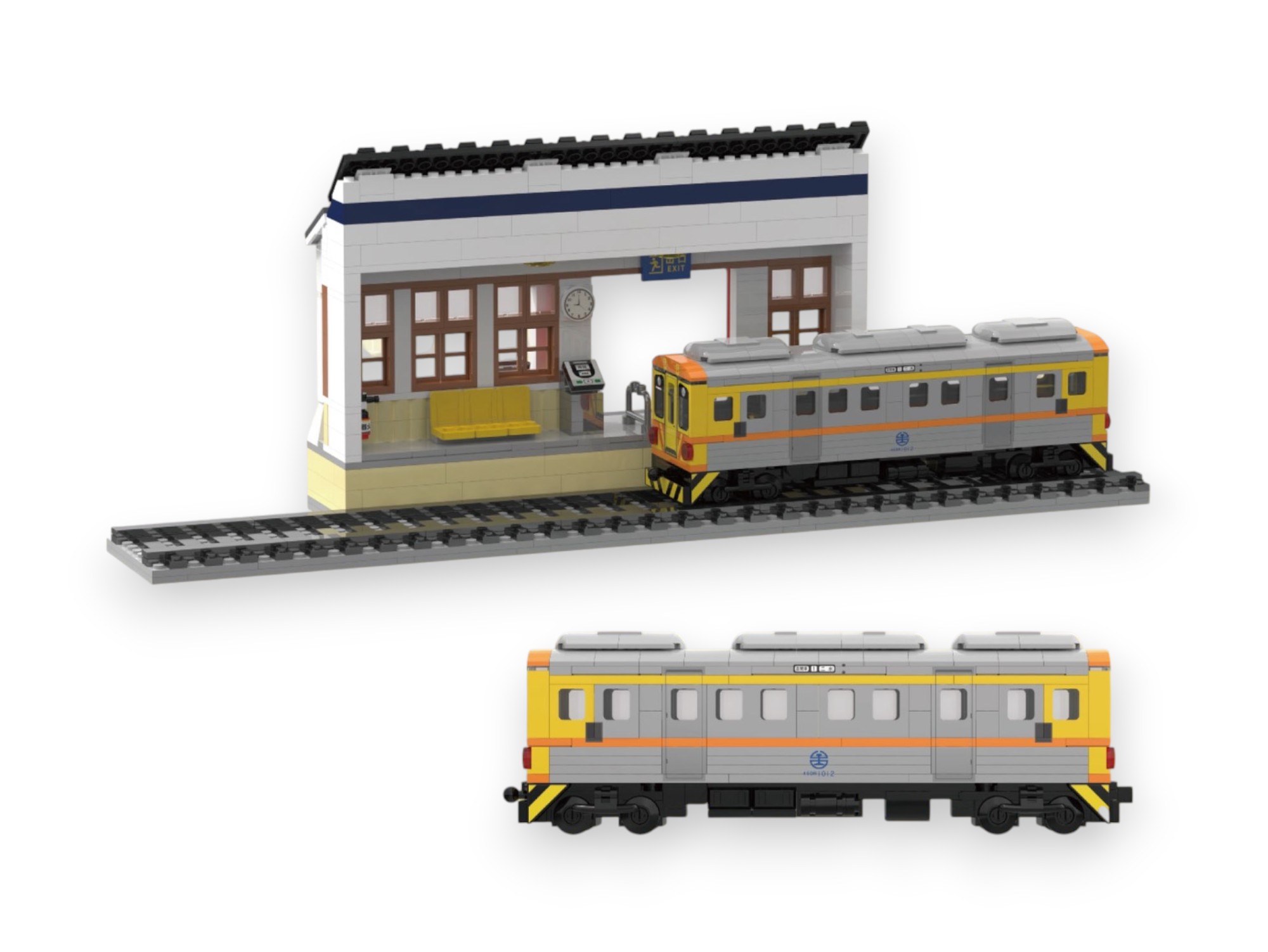 柴油客車(DR1000)集集車站積木組