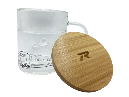 EMU3000城際列車帶蓋雙層玻璃杯