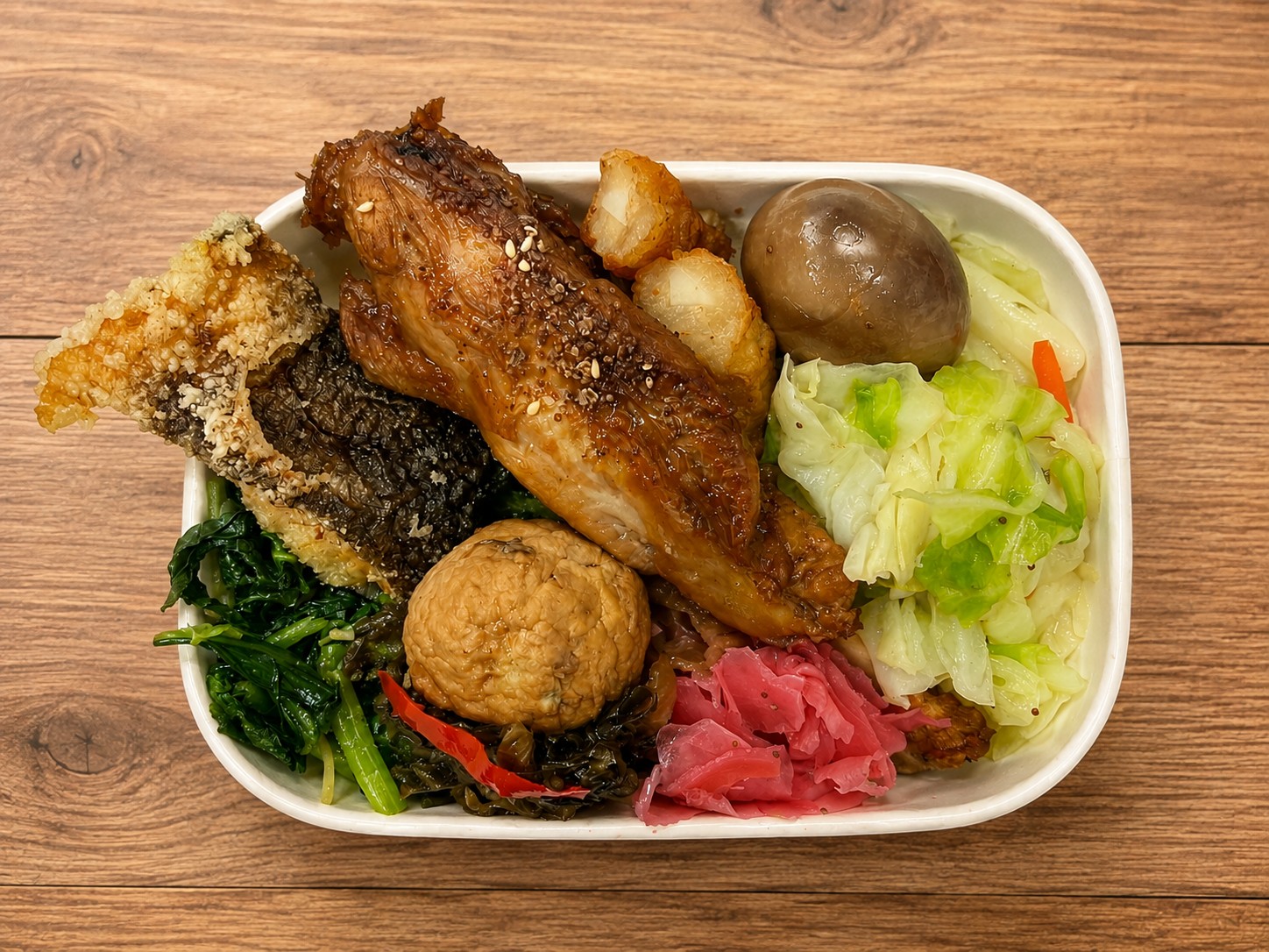(台東啵~棒)醬滷豬腱肉雙拼便當